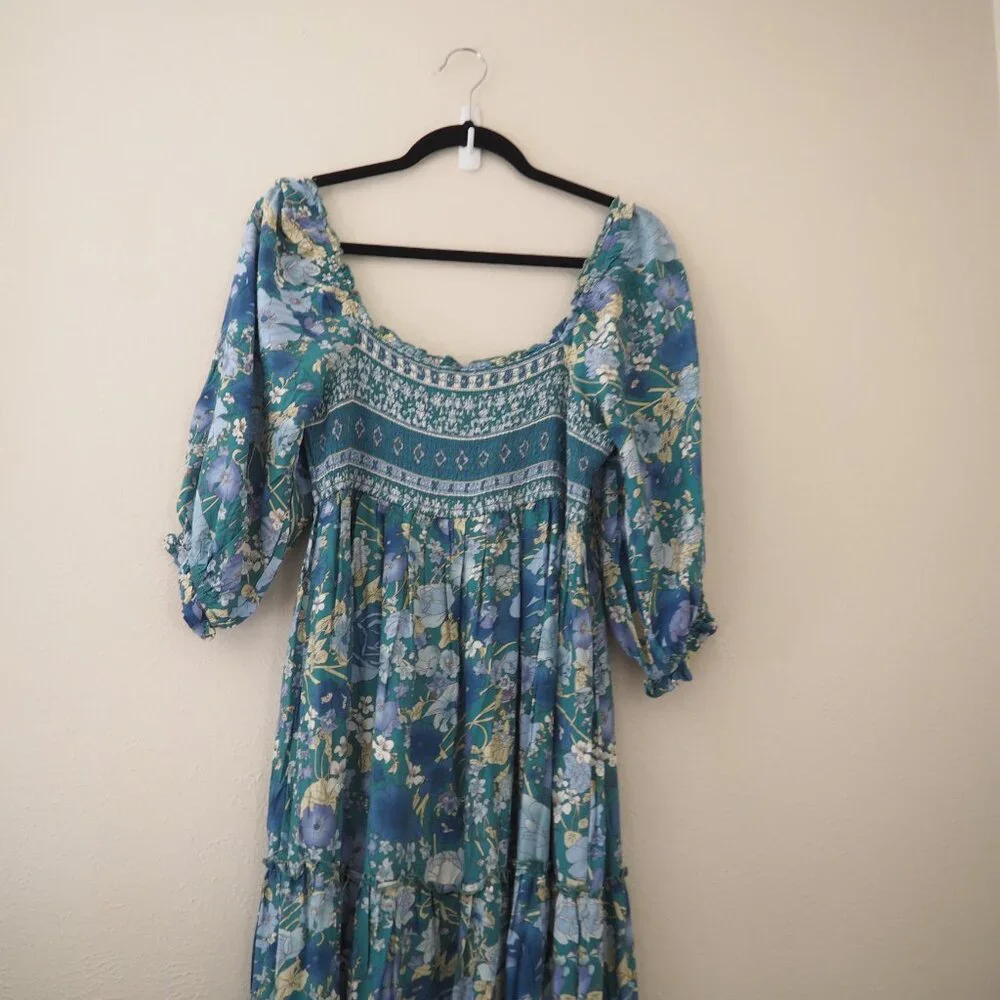 NWT Baltic Born Shanna Tiered Emerald Floral Dress sz L - Picture 7 of 7